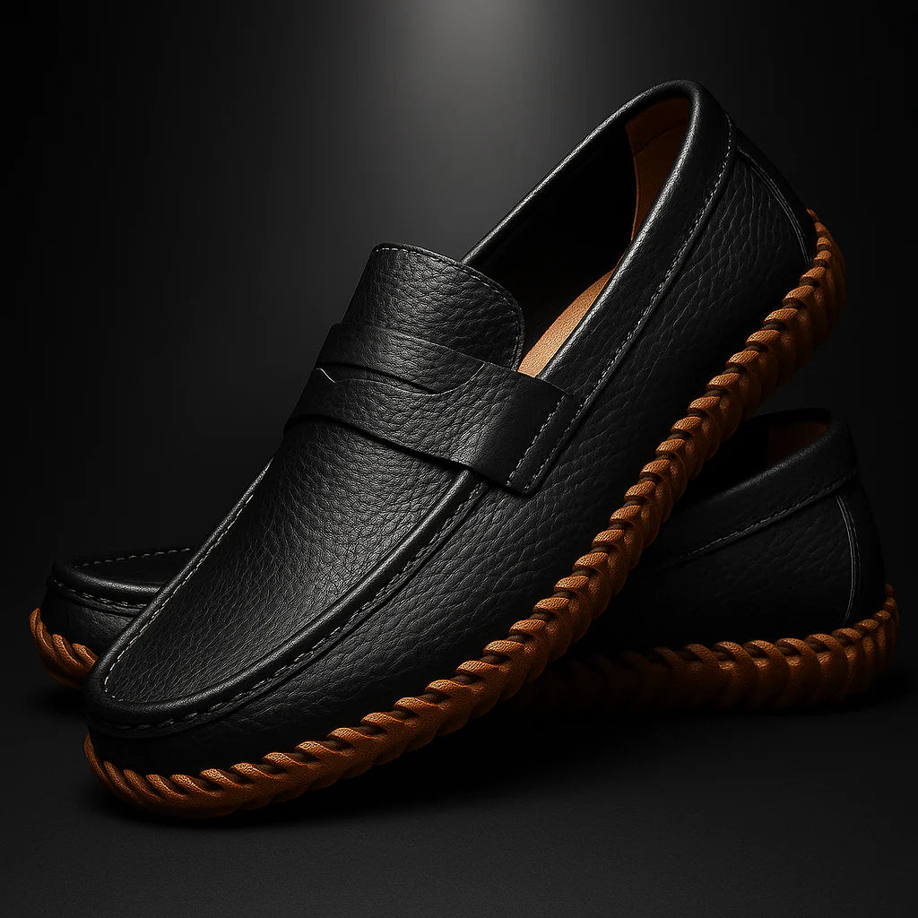 Men’s Premium Supportive Leather-Look Loafers
