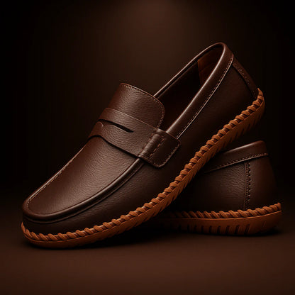 Men’s Premium Supportive Leather-Look Loafers