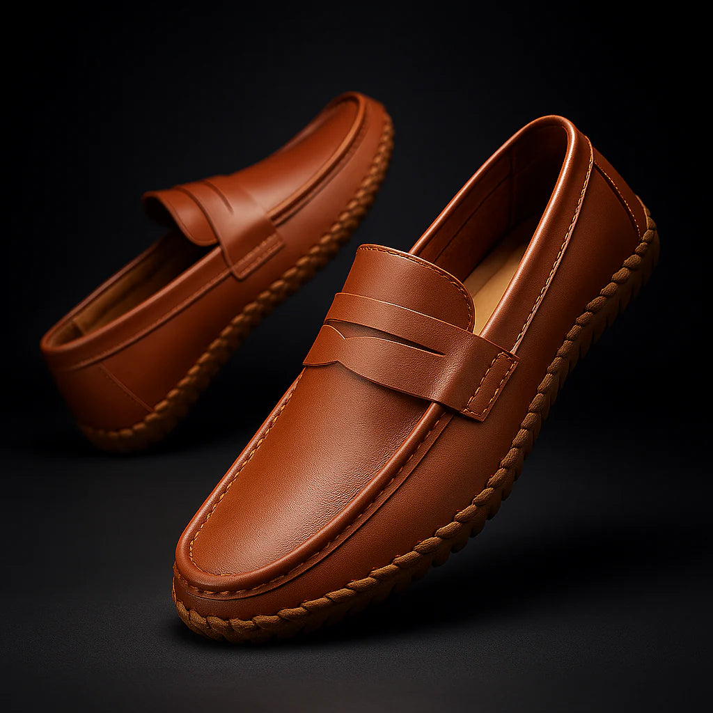 Men’s Premium Supportive Leather-Look Loafers