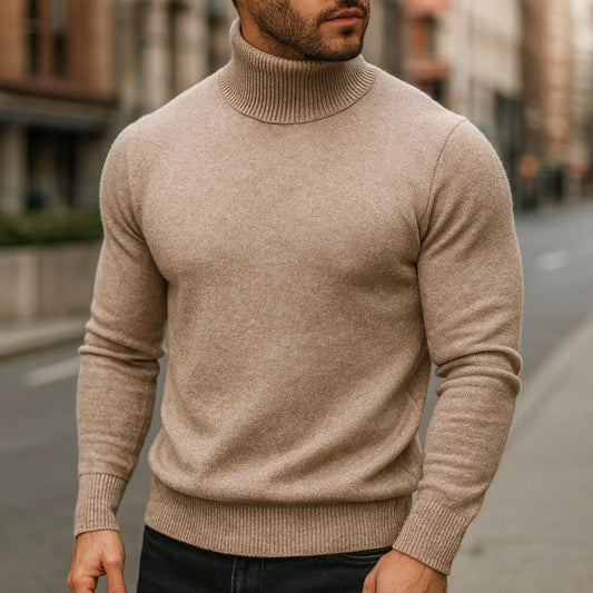Men’s Pure Wool Classic Turtleneck Jumper