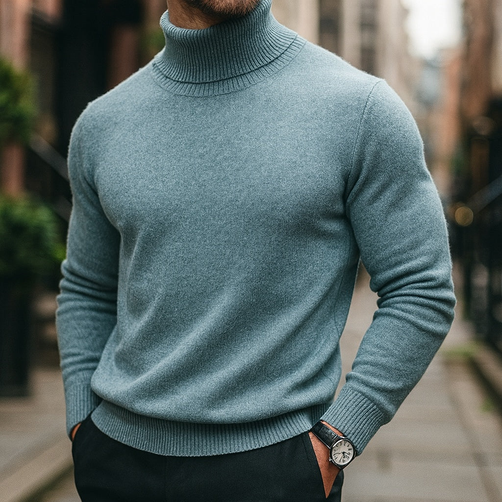 Men’s Pure Wool Classic Turtleneck Jumper