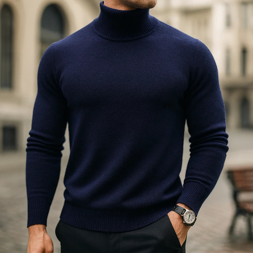 Men’s Pure Wool Classic Turtleneck Jumper