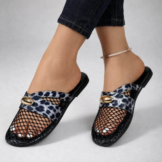 Women's Comfortable Leather-Look Mule Shoes