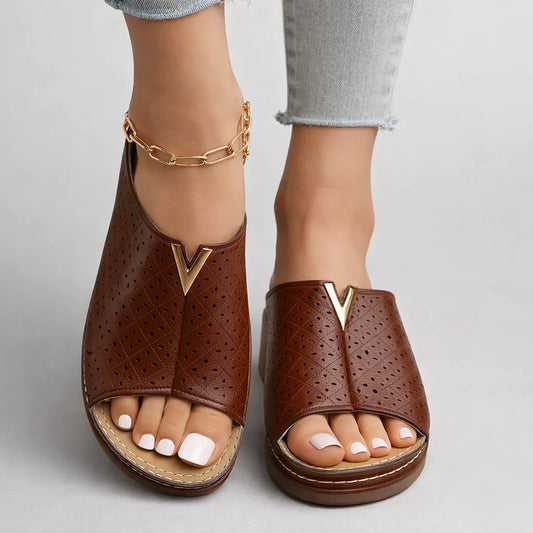 Soft Leather-Look Fashion Sandals