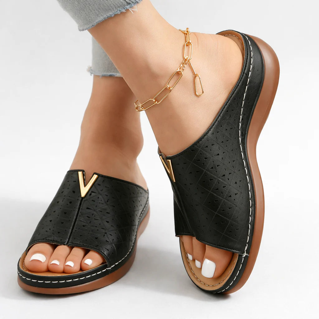 Soft Leather-Look Fashion Sandals