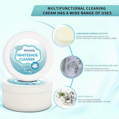 White Shoe Cleaning Cream & Brush - Disposable, Multi-functional