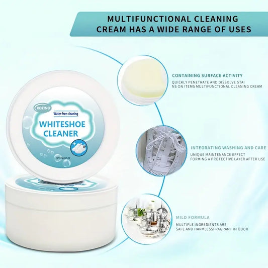 White Shoe Cleaning Cream & Brush - Disposable, Multi-functional