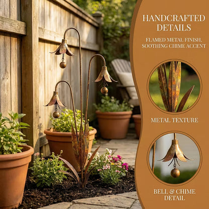 Triple Bell Flower Garden Stake