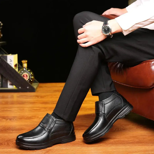 Warm, Non-Slip Leather-Look Shoes