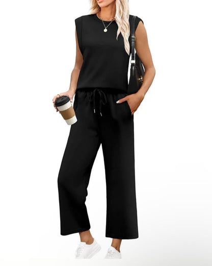 New Women's Sleeveless Top & Wide-Leg Pants 2-Piece Set