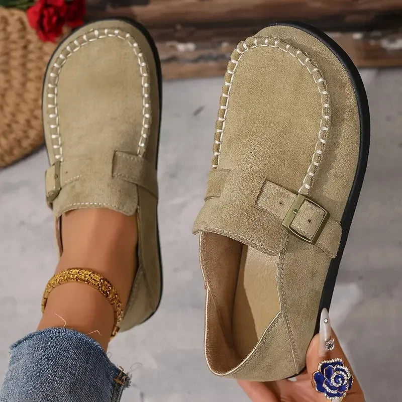 Women’s Non-Slip Leather-Look Comfort Trainers