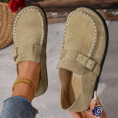 Women’s Non-Slip Leather-Look Comfort Trainers