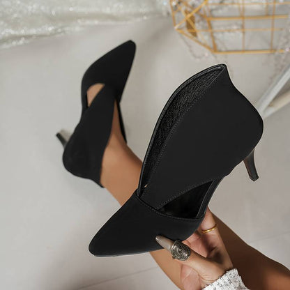 Women’s Pointed Toe Cut-Out Stiletto Court Heels