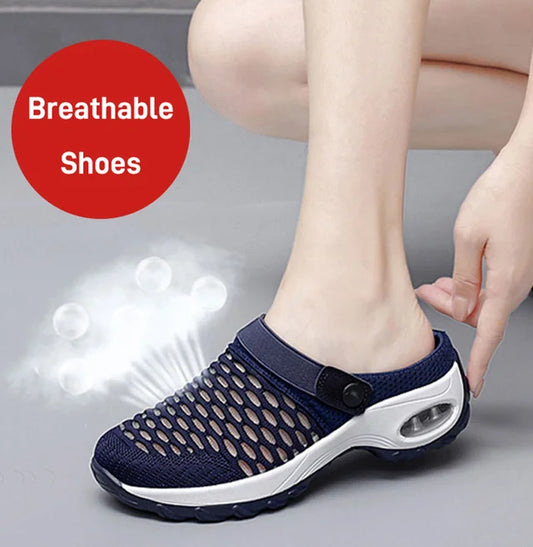 Breathable Mesh Slip On Walking Sandals with Cushion Sole