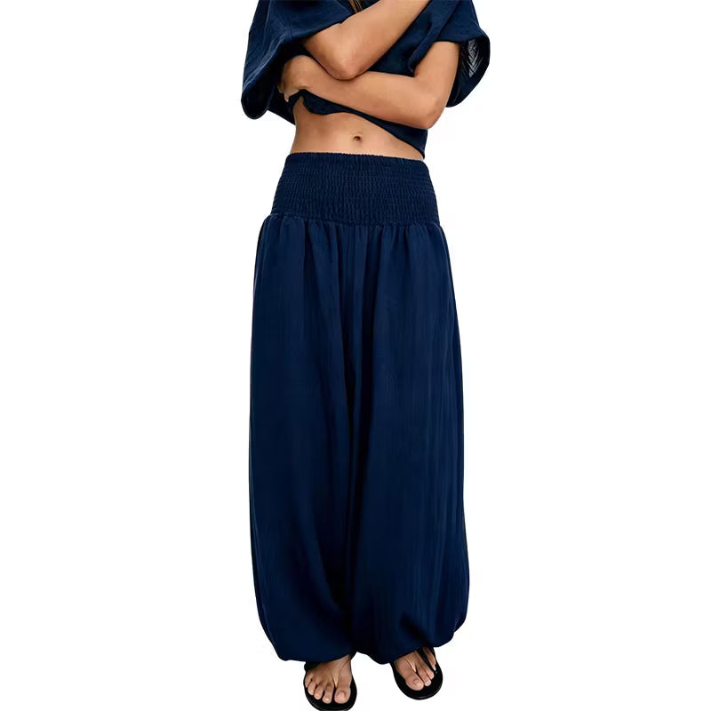 Women's Gathered Waist Balloon Trousers