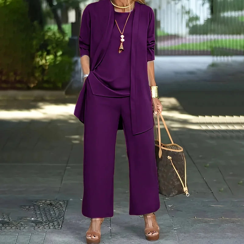Women’s Minimalist Three Piece Wide Leg Set