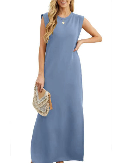 Women's Split Hem Cotton-Blend Casual Dress