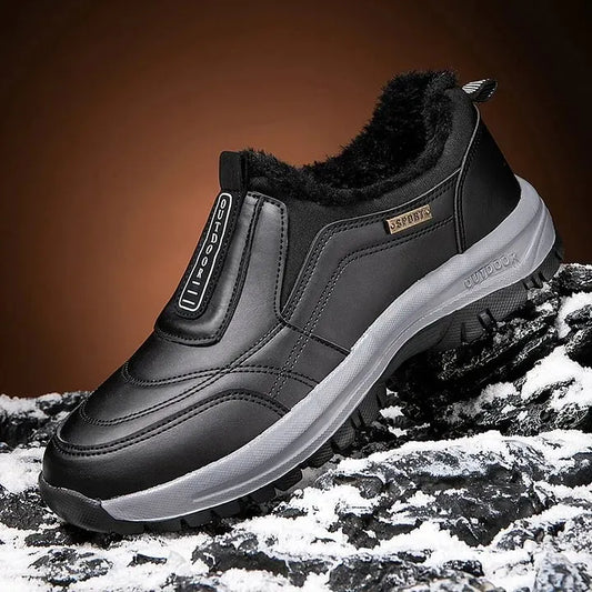 Men’s Fleece-Lined Slip-On Winter Walking Shoes