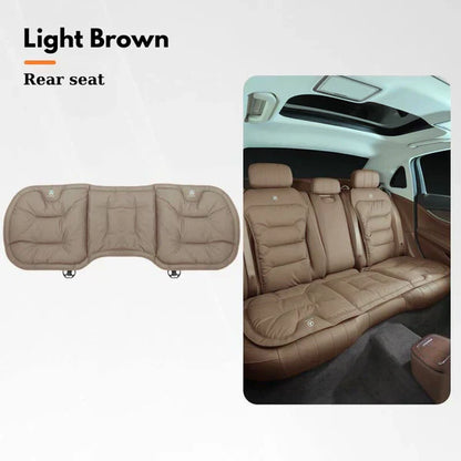 Soft Leather Car Seat Cushion Set with Anti Slip Silicone Backing