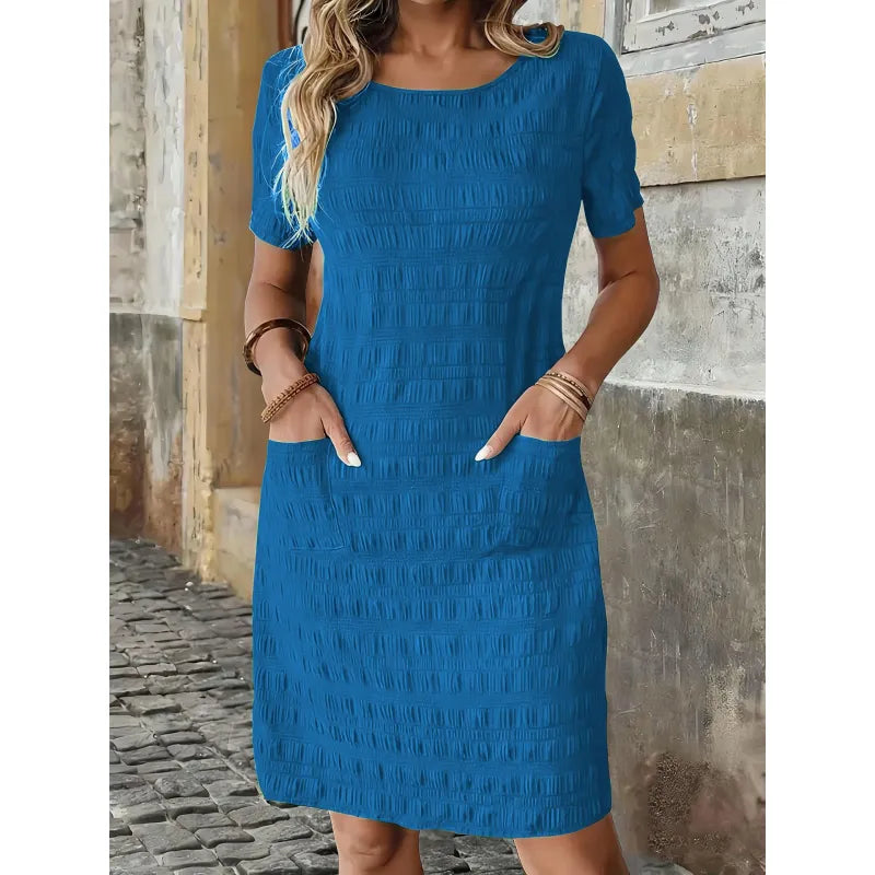 Women's Textured Pocket Shift Dress
