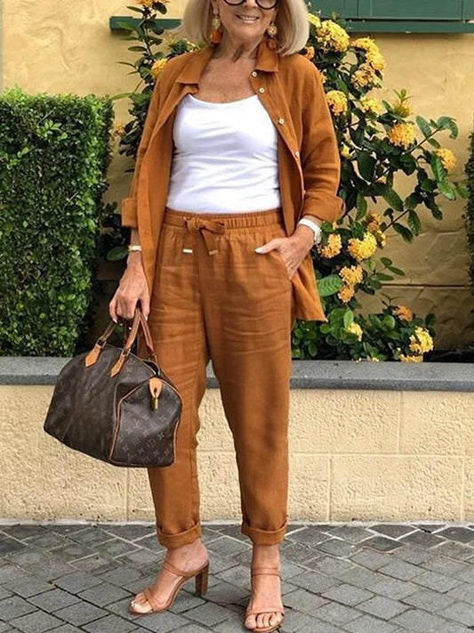 Women’s Cotton Linen Two-Piece Set