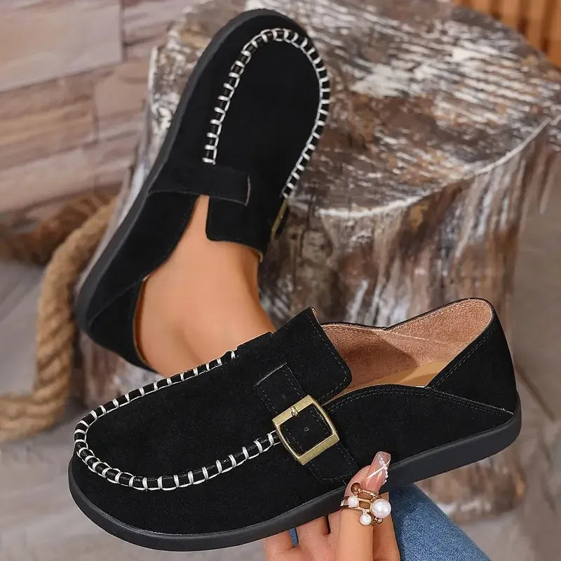 Women’s Non-Slip Leather-Look Comfort Trainers