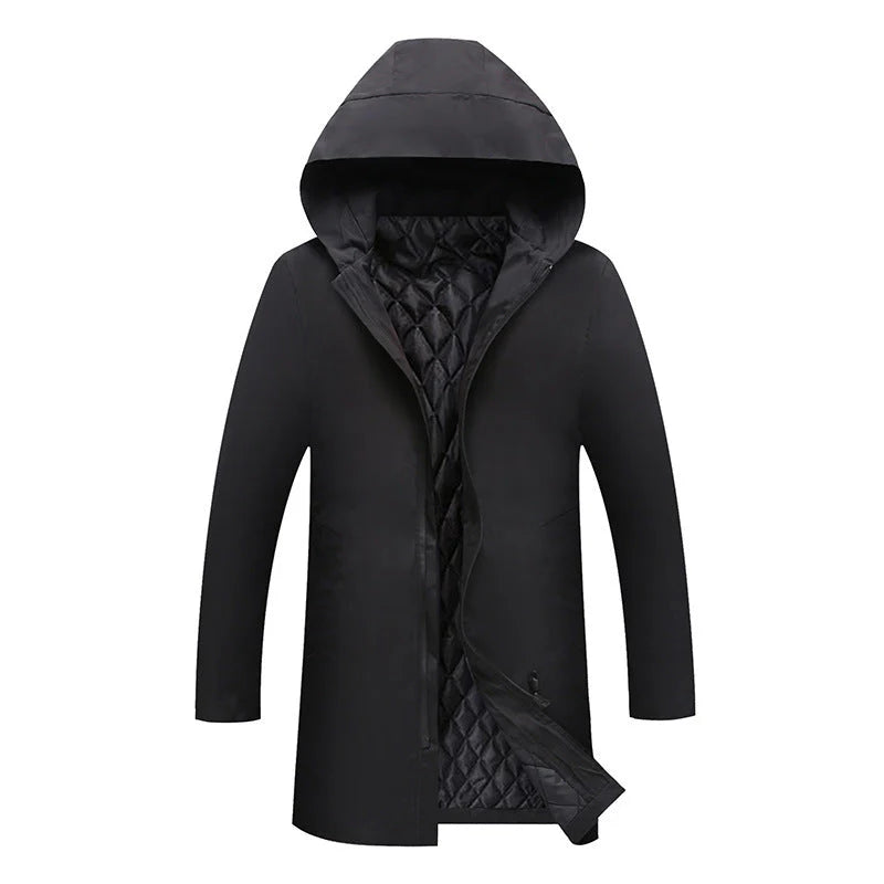 Men's Winter Coat with Thermal Lining and Minimalist Design