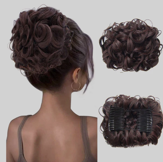 Women’s Messy Curly Bun Hair Extension Scrunchie