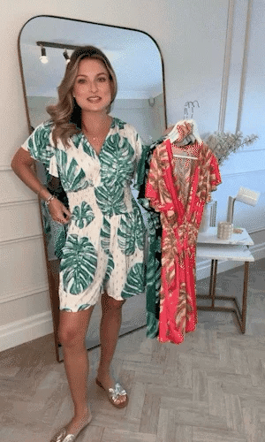 Women’s Floral Polka Dot Pocket Playsuit