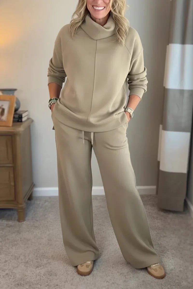 Women’s Elegant Wide-Leg Two-Piece Co-Ord Set