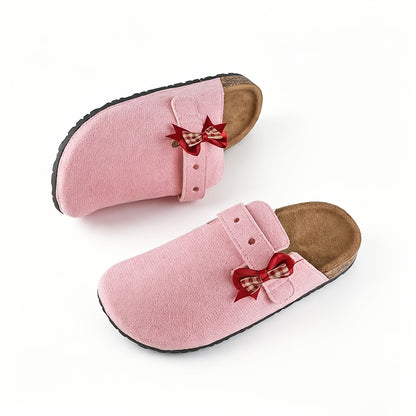 Women's Bow Detail Wide Toe Mules