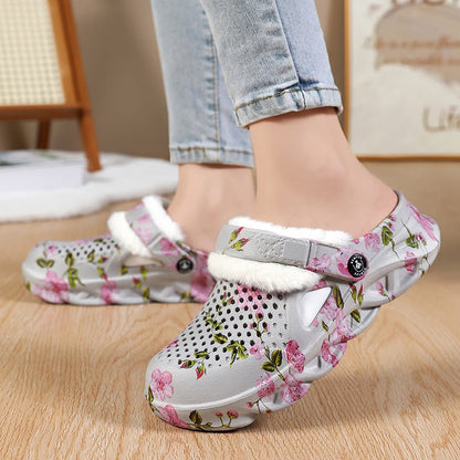 Women's Floral Cosy Lined Clogs