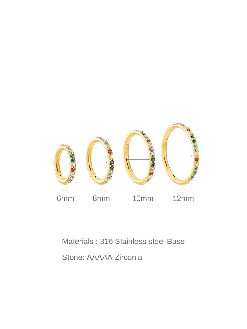 Women’s Titanium Waterproof CZ Cartilage Hoop Earring