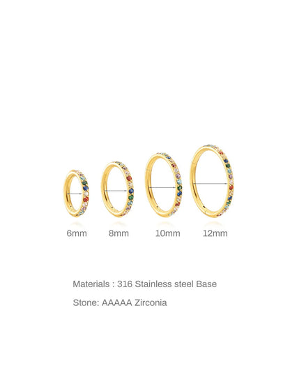 Women’s Titanium Waterproof CZ Cartilage Hoop Earring
