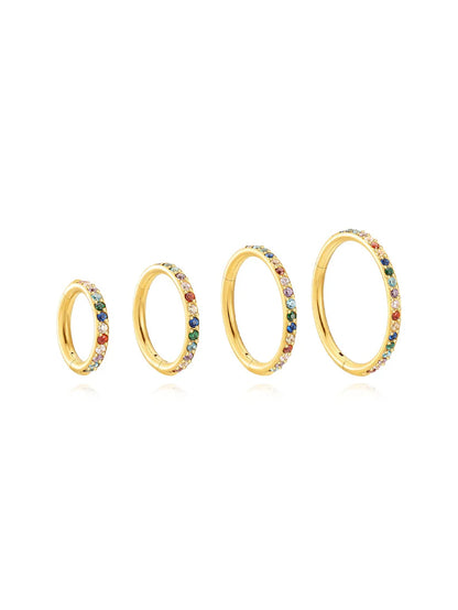 Women’s Titanium Waterproof CZ Cartilage Hoop Earring