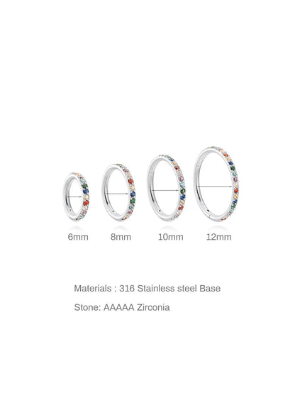 Women’s Titanium Waterproof CZ Cartilage Hoop Earring