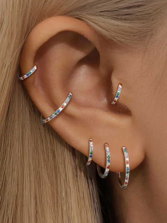 Women’s Titanium Waterproof CZ Cartilage Hoop Earring