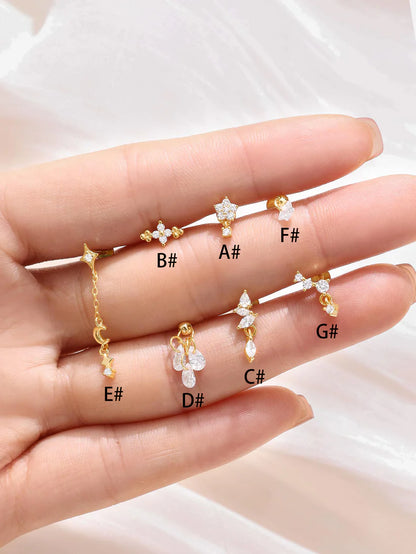 Women’s 925 Sterling Silver Waterproof CZ Stud Earring Set