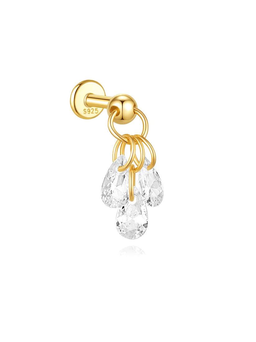 Women’s 925 Sterling Silver Waterproof CZ Stud Earring Set