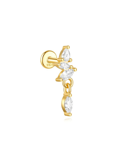 Women’s 925 Sterling Silver Waterproof CZ Stud Earring Set