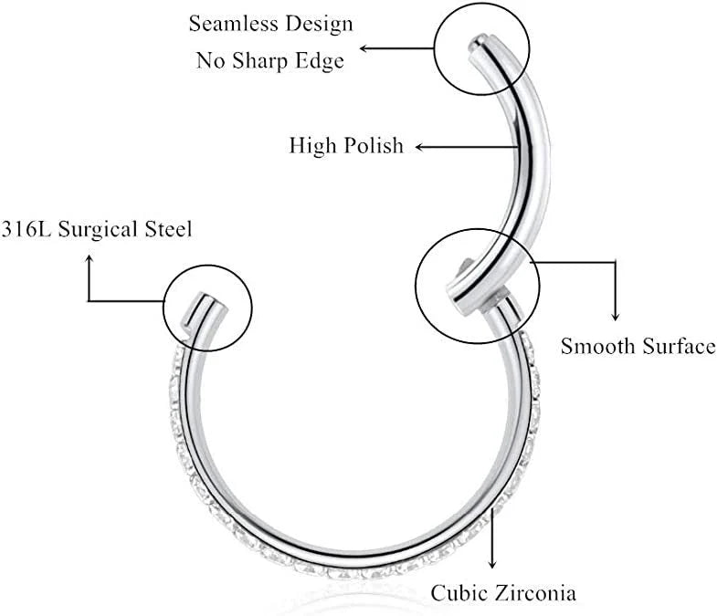 Women’s G23 Titanium Waterproof Multi-Size Cartilage Hoop