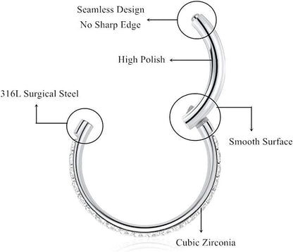 Women’s G23 Titanium Waterproof Multi-Size Cartilage Hoop