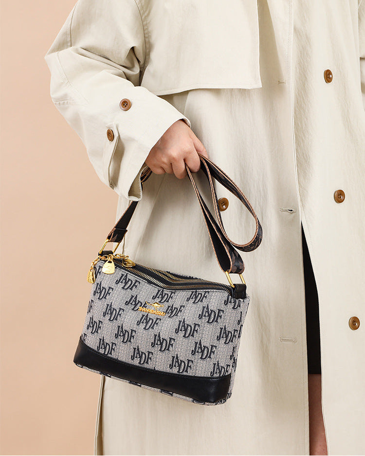 Women’s Printed Crossbody Shoulder Bag with Wide Strap
