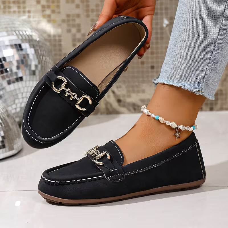 Women’s Suede-Look Buckle Loafers