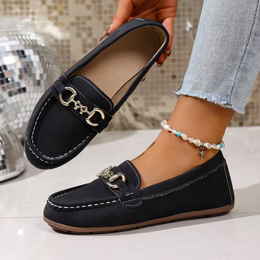 Women’s Suede-Look Buckle Loafers