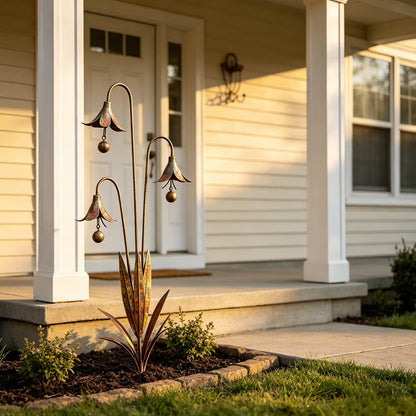 Triple Bell Flower Garden Stake