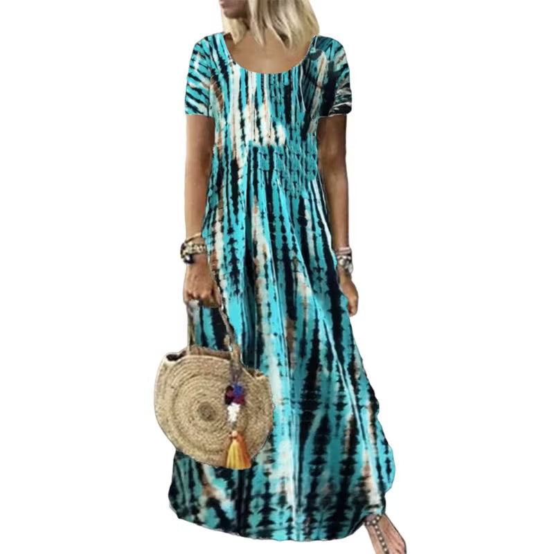 Women's Tie-Dye Print Maxi Dress