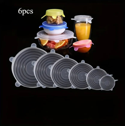 Set of 6 Reusable Silicone Stretch Lids
