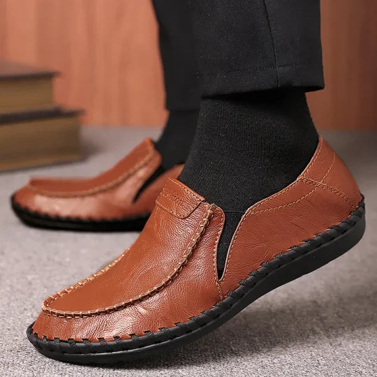 Men’s Leather-Look Slip-On Comfort Shoes