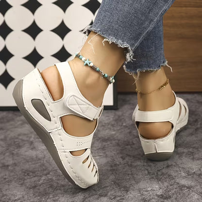 Women’s Closed-Toe Cut-Out Wedge Sandals